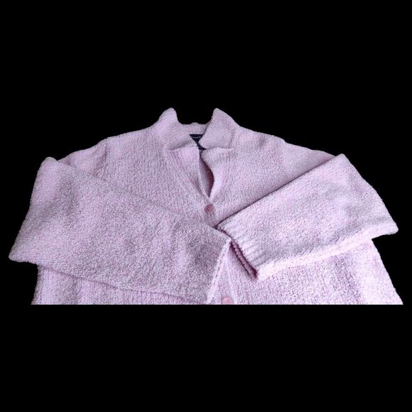NEW Shimmer Pink Cozy Sweater Comfy Cardigan Sz 2X with Pockets by Denim & Co. - Picture 9 of 10